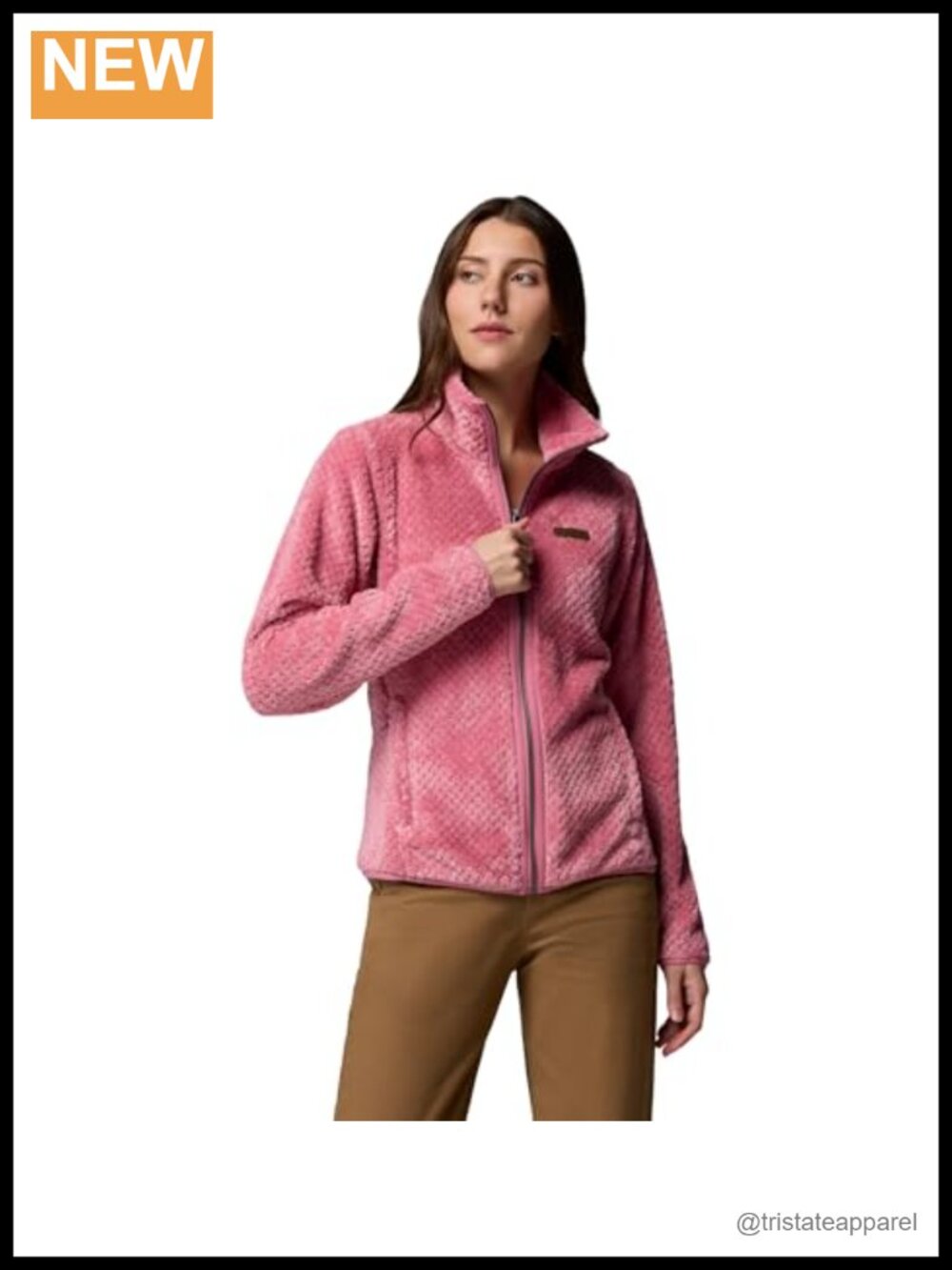 Women's Fleece Jacket Columbia Style Soft Warm Full Zip Sherpa Lined